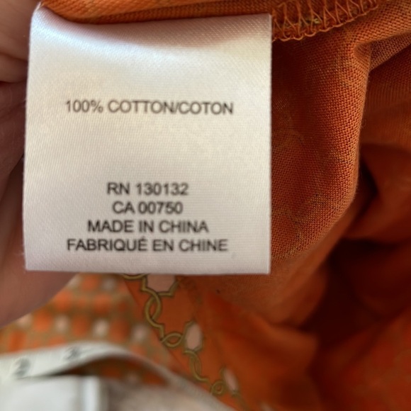 IT Designer Tank Top Blouse Geometric Rust Orange Women Medium Like New Summer - Picture 8 of 8